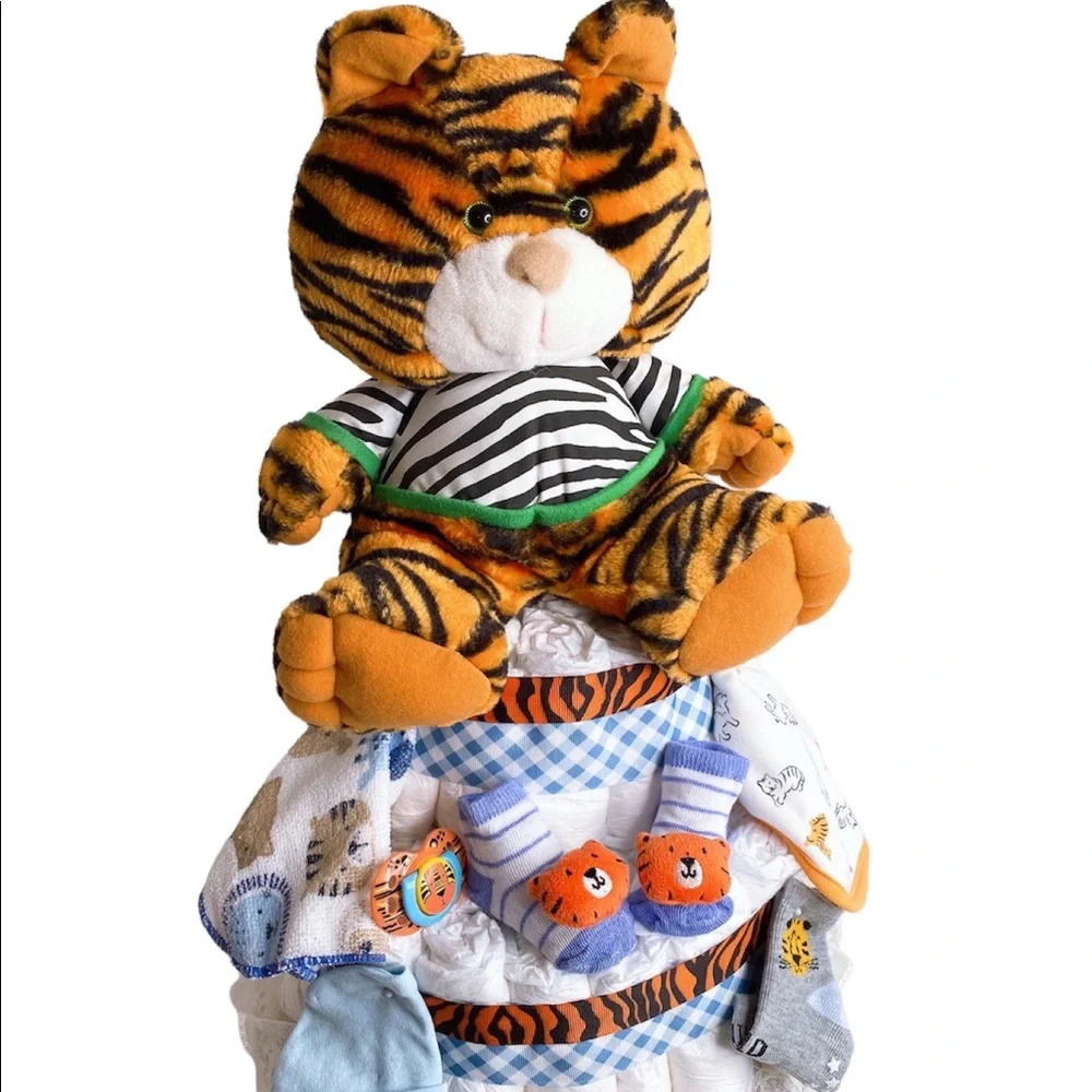 Tiger Diaper Cake, Safari themed